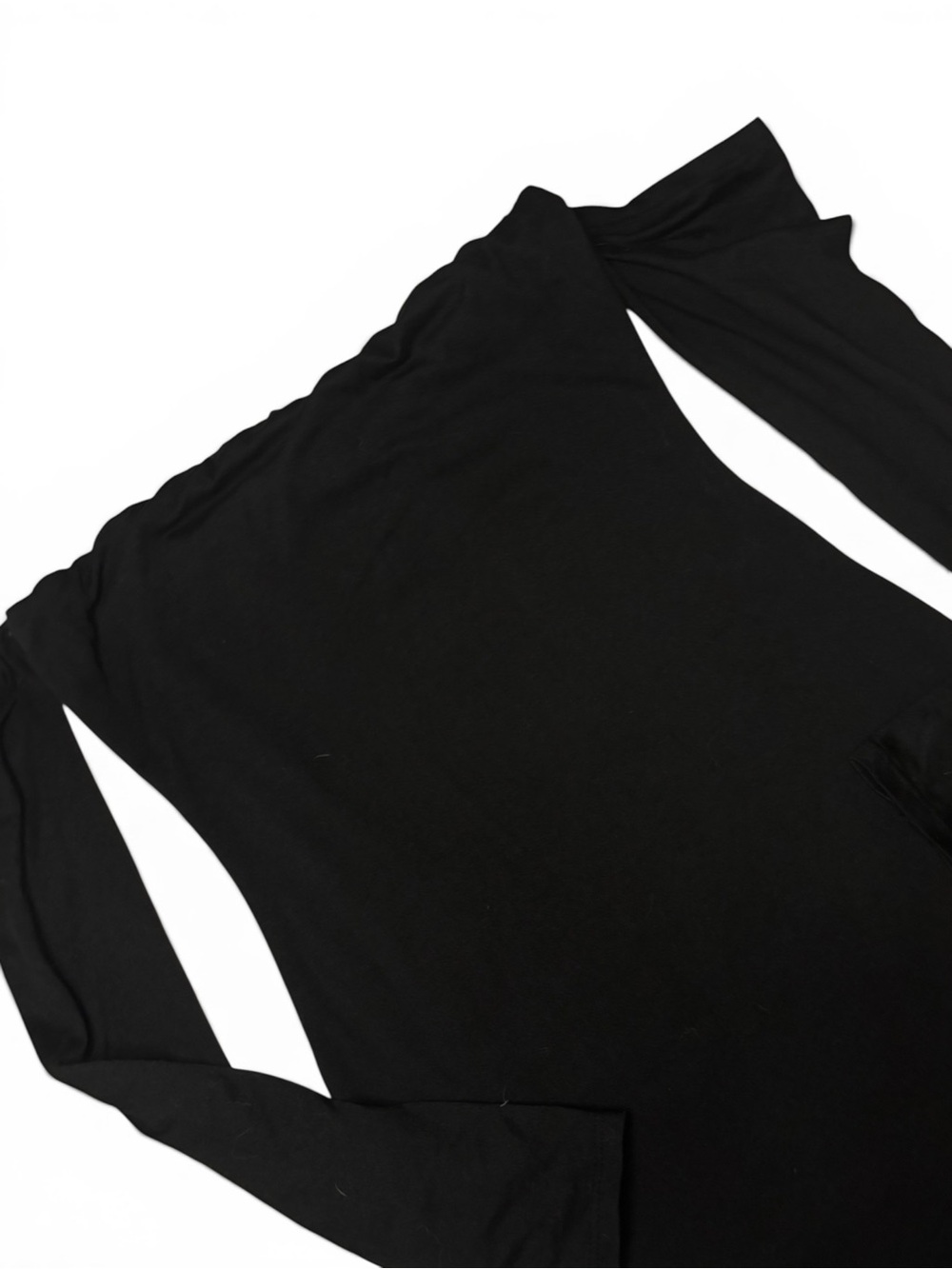 Off-Shoulder Long Sleeve Black Top